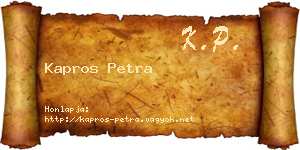 Kapros Petra névjegykártya